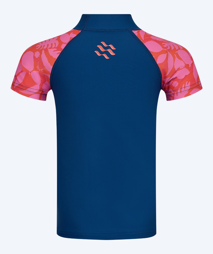 Watery UV-shirt for kids - Osiris Short-sleeved Rashguard - Pink/Dark blue