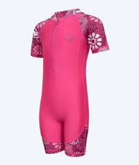 Watery UV-suit for children - Athena Short Sleeve Rashguard - Pink