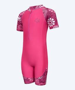 Watery UV-suit for children - Athena Short Sleeve Rashguard - Pink