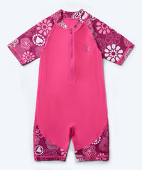 Watery UV-suit for children - Athena Short Sleeve Rashguard - Pink