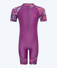 Watery UV-suit for children - Athena Short Sleeve Rashguard - Purple