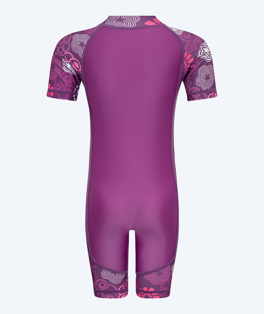 Watery UV-suit for children - Athena Short Sleeve Rashguard - Purple