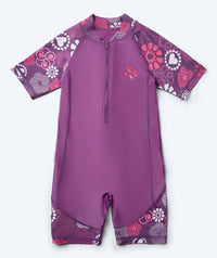 Watery UV-suit for children - Athena Short Sleeve Rashguard - Purple