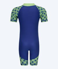 Watery UV-suit for children - Athena Short Sleeve Rashguard - Green/dark blue