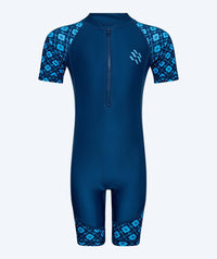 Watery UV-suit for children - Athena Short Sleeve Rashguard - Dark blue