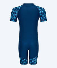 Watery UV-suit for children - Athena Short Sleeve Rashguard - Dark blue