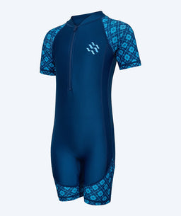Watery UV-suit for children - Athena Short Sleeve Rashguard - Dark blue