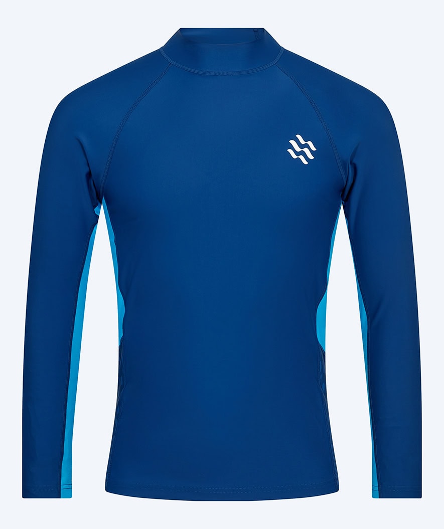 Watery UV-shirt for men - Scylla Long Sleeve Rashguard - Dark blue/light blue