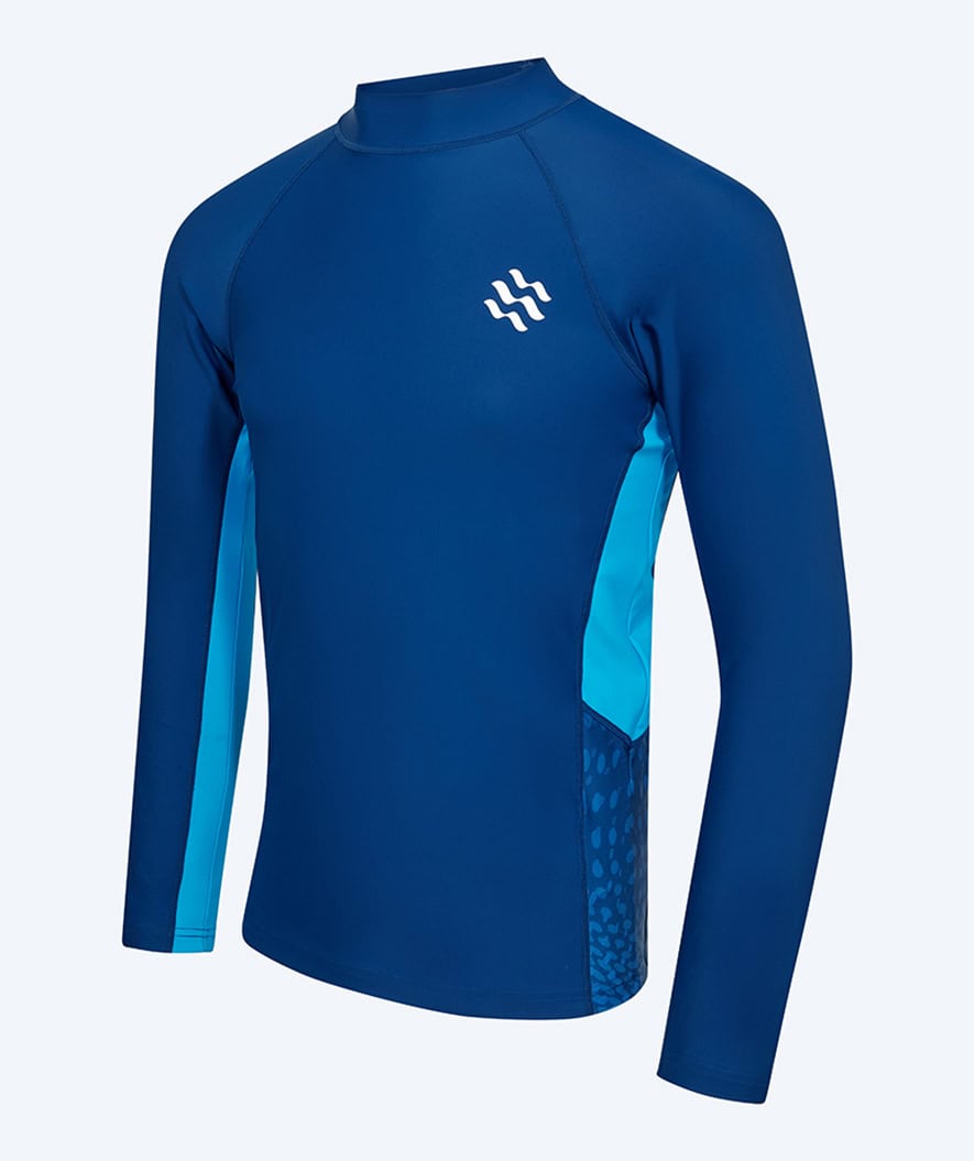 Watery UV-shirt for men - Scylla Long Sleeve Rashguard - Dark blue/light blue