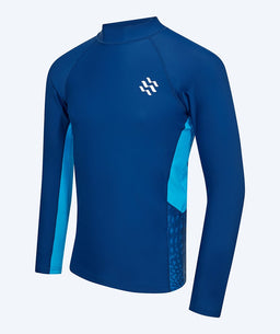 Watery UV-shirt for men - Scylla Long Sleeve Rashguard - Dark blue/light blue