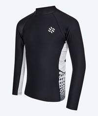 Watery UV-shirt for men - Scylla Long Sleeve Rashguard - Black/white
