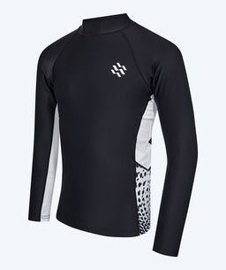 Watery UV-shirt for men - Scylla Long Sleeve Rashguard - Black/white
