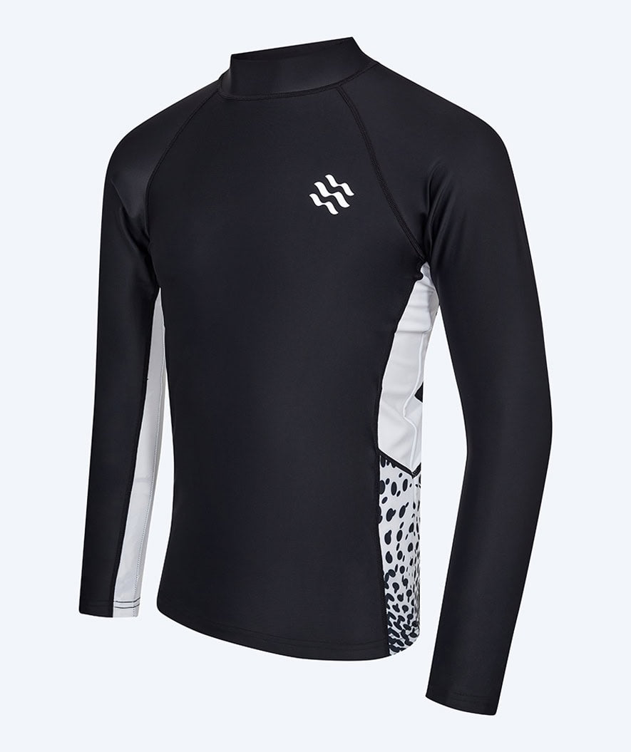 Watery UV-shirt for men - Scylla Long Sleeve Rashguard - Black/white