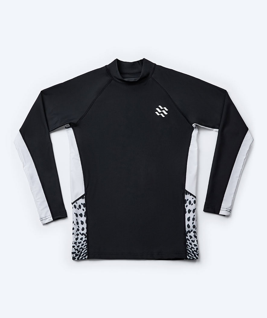 Watery UV-shirt for men - Scylla Long Sleeve Rashguard - Black/white