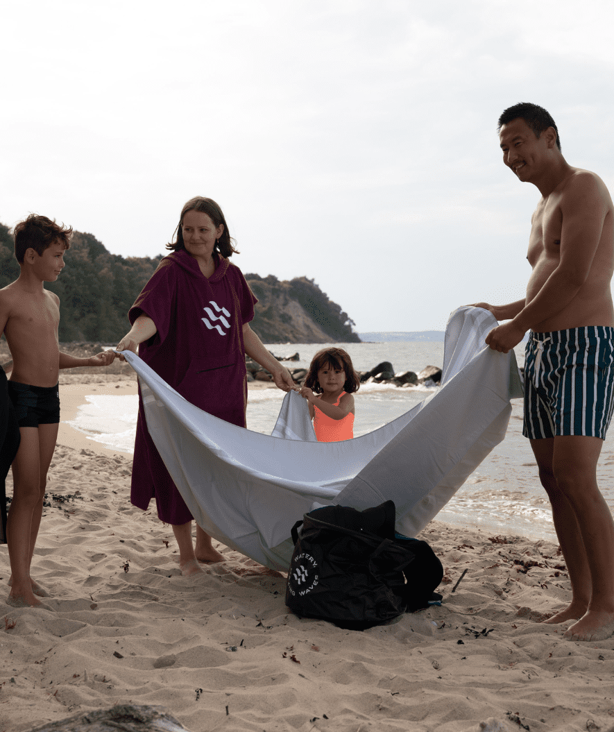 Watery microfiber towel (180 x 200 cm) - Eco Nebraska Family - Sand