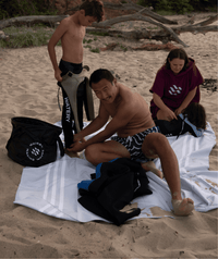 Watery microfiber towel (180 x 200 cm) - Eco Nebraska Family - Sand