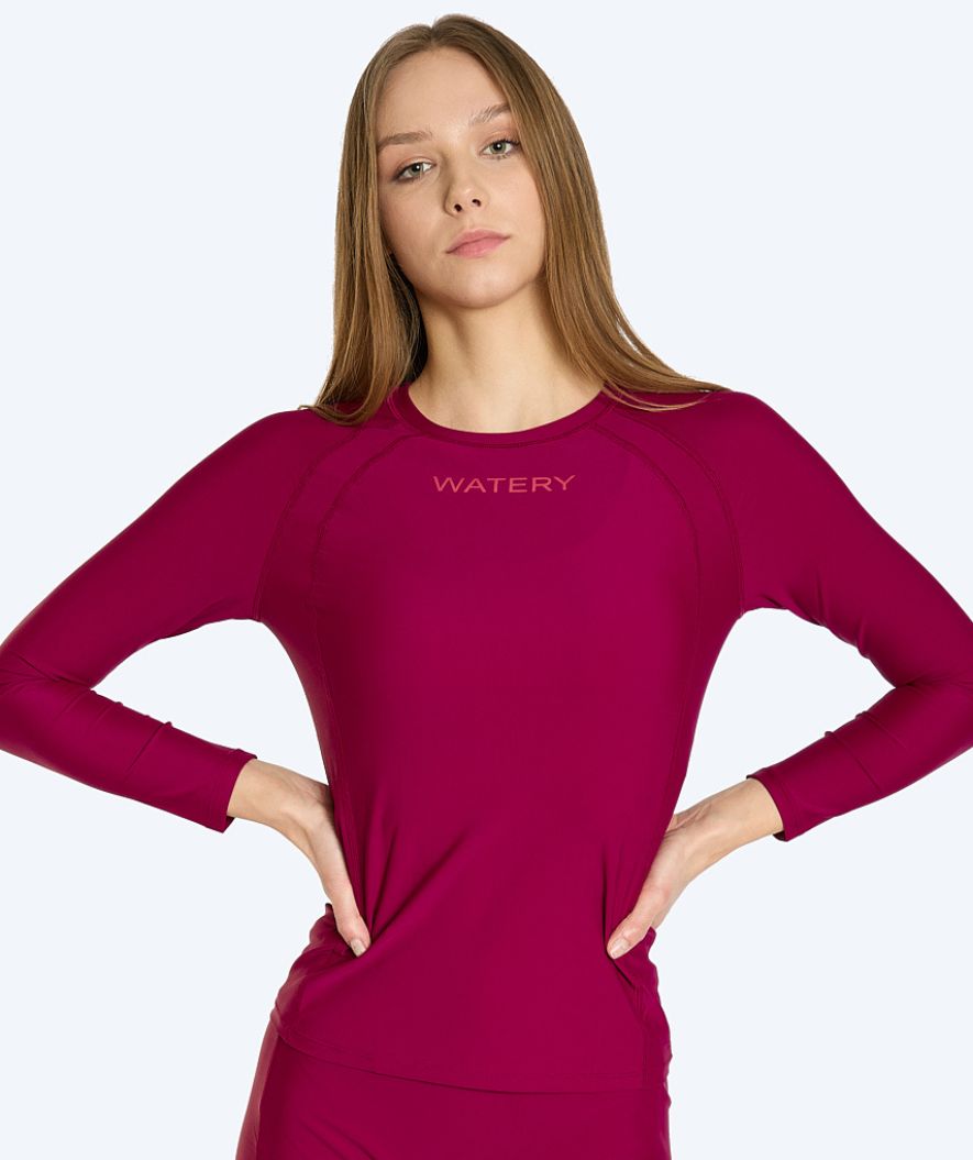 Watery UV-shirt for women - Remington Long Sleeve Rashguard - Dark red