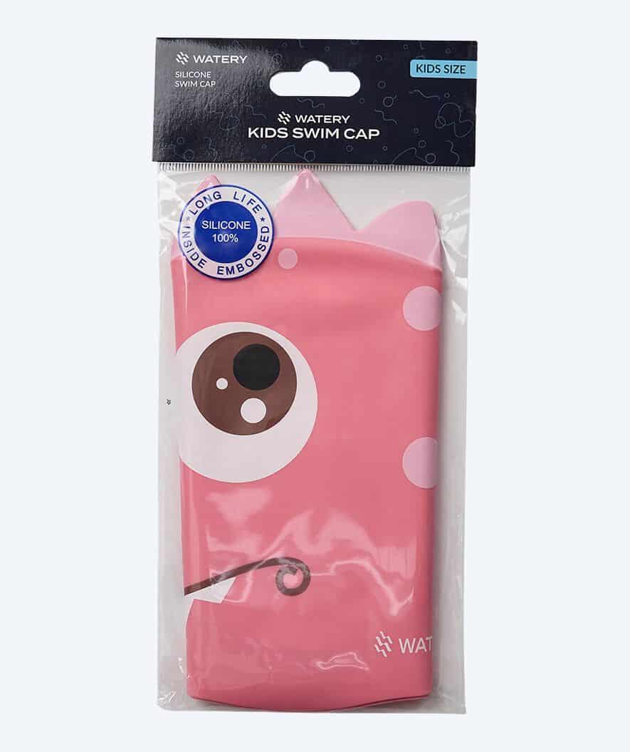 Watery swim cap for kids - Dashers - Dino (Pink)