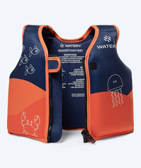 Watery swim vest for kids (1-6) - Seadon - Dark blue/orange
