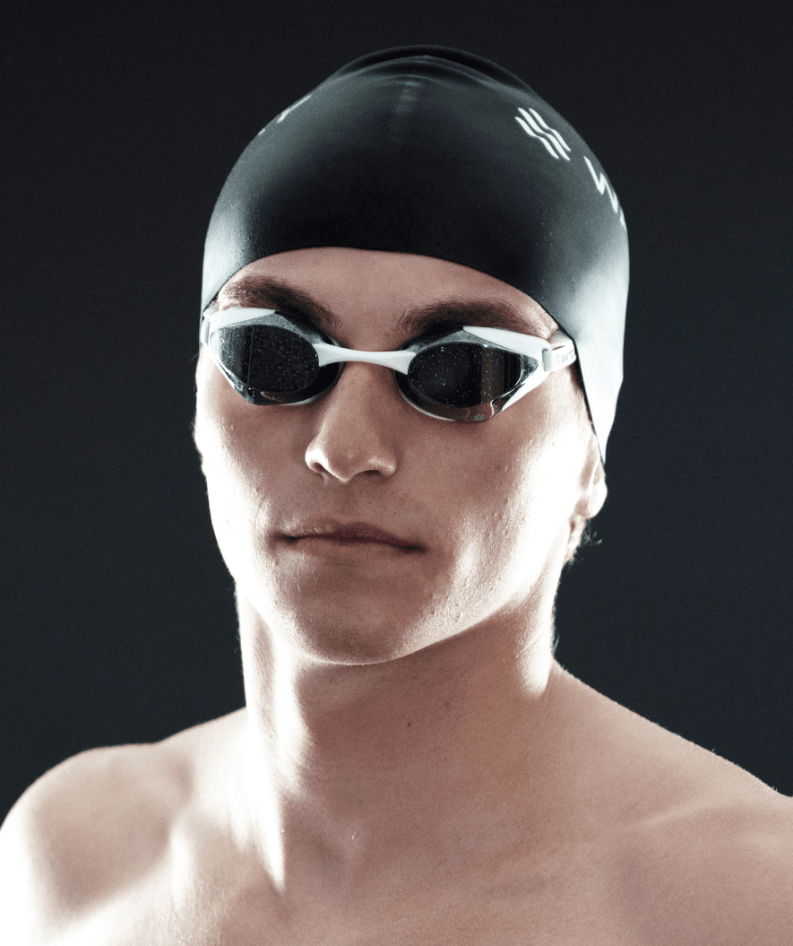 Watery Elite swim goggles - Poseidon Ultra Mirror - White/silver