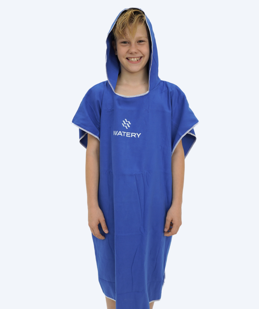 Watery bathing poncho for junior (6-15) - Microfiber - Royal Blue