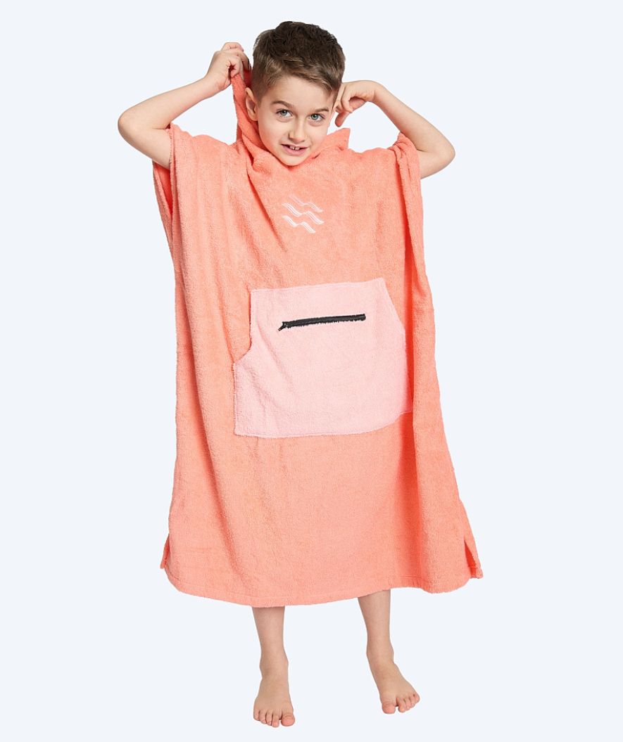 Watery bathing poncho for junior (6-15) - Cotton - Atlantic Pink