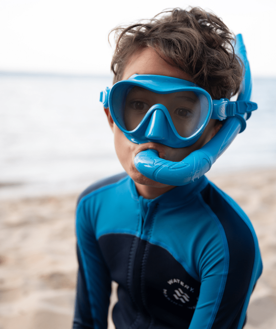 Watery Combo snorkel set for kids - Cliff - Light blue