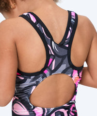 Watery swimsuit for girls - Rodney - Light pink/black