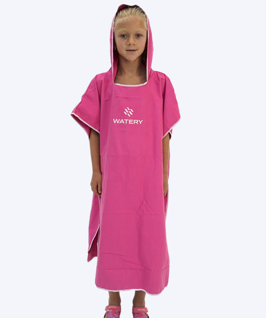 Watery bathing poncho for junior (6-15) - Microfiber - Pink