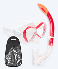 Watery Combo snorkel set for kids - Triton Semi-dry - Red