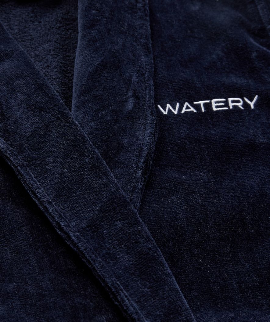 Watery bathrobe for women - Mariana - Navy blue