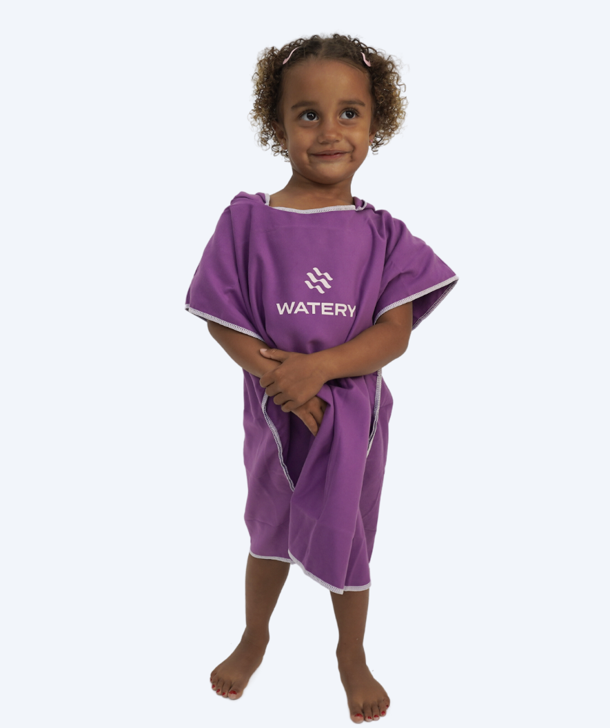 Watery bathing poncho for kids (1-6) - Microfiber - Purple
