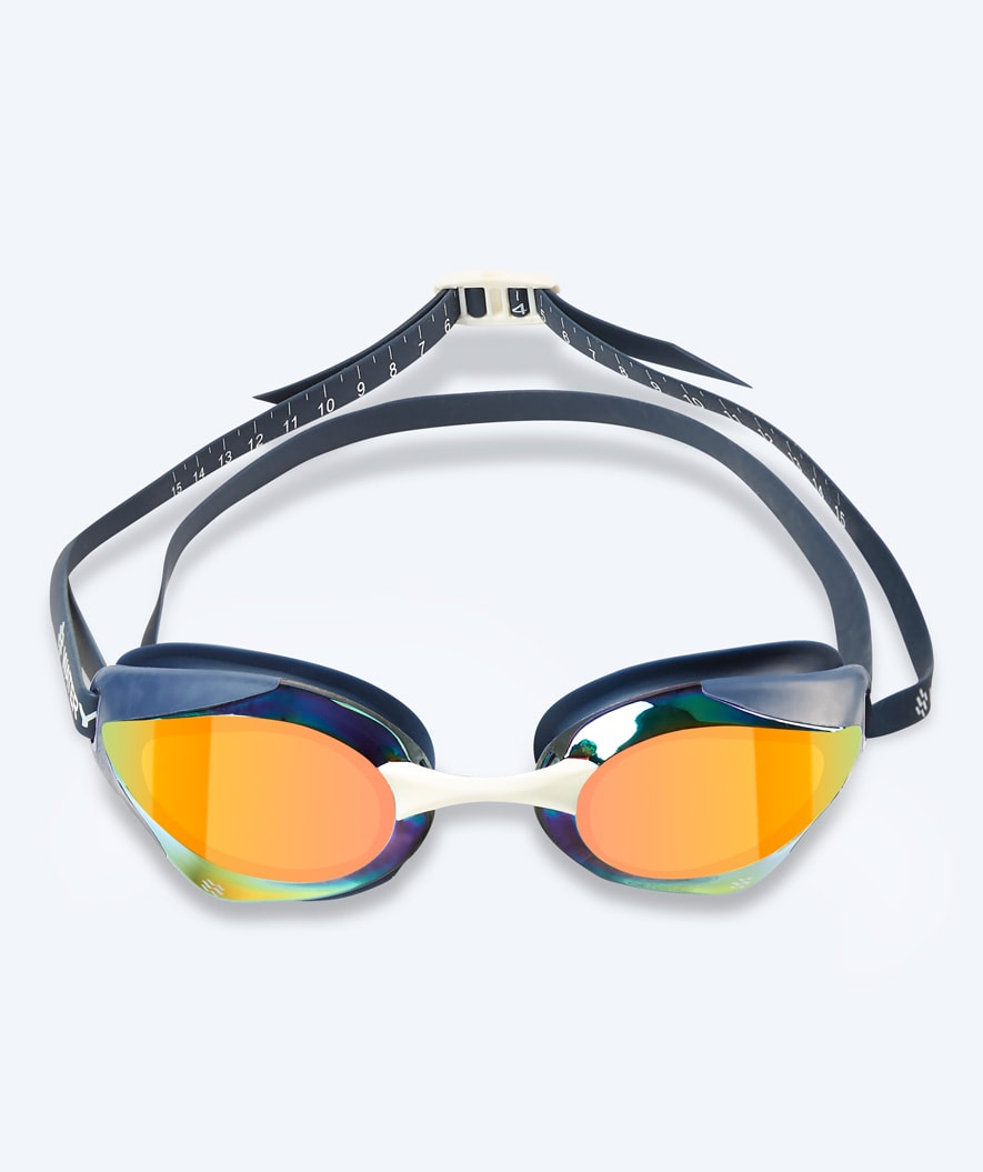 Watery Elite swimming goggles - Poseidon Ultra Mirror - Dark blue/gold