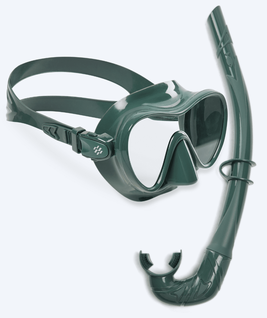 Watery diving mask for adults (from 12 years) - Cliff - Dark green