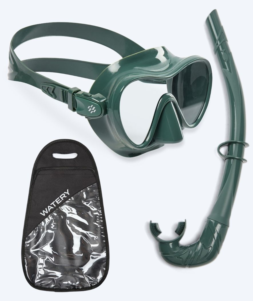 Watery Combo snorkel set for adults - Cliff - Green