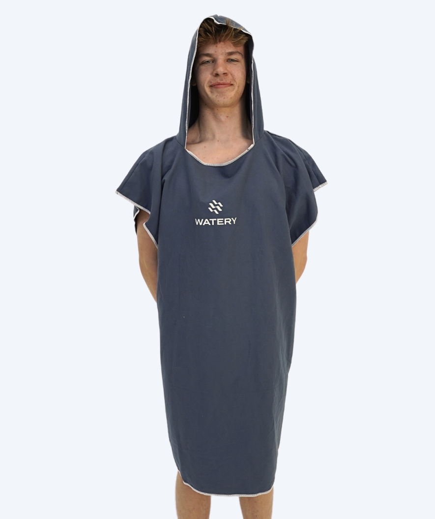 Watery bathing poncho for adults - Microfiber - Dark blue