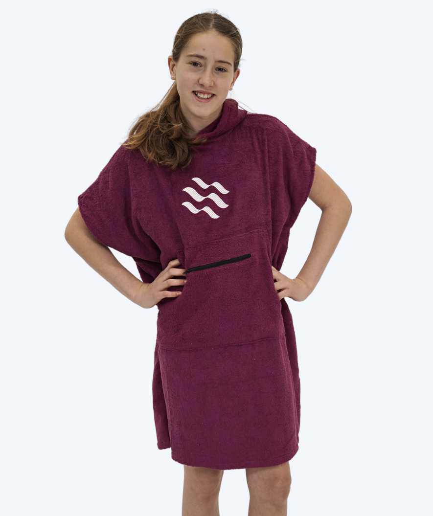 Watery bathing poncho for junior (6-15) - Cotton - Purple