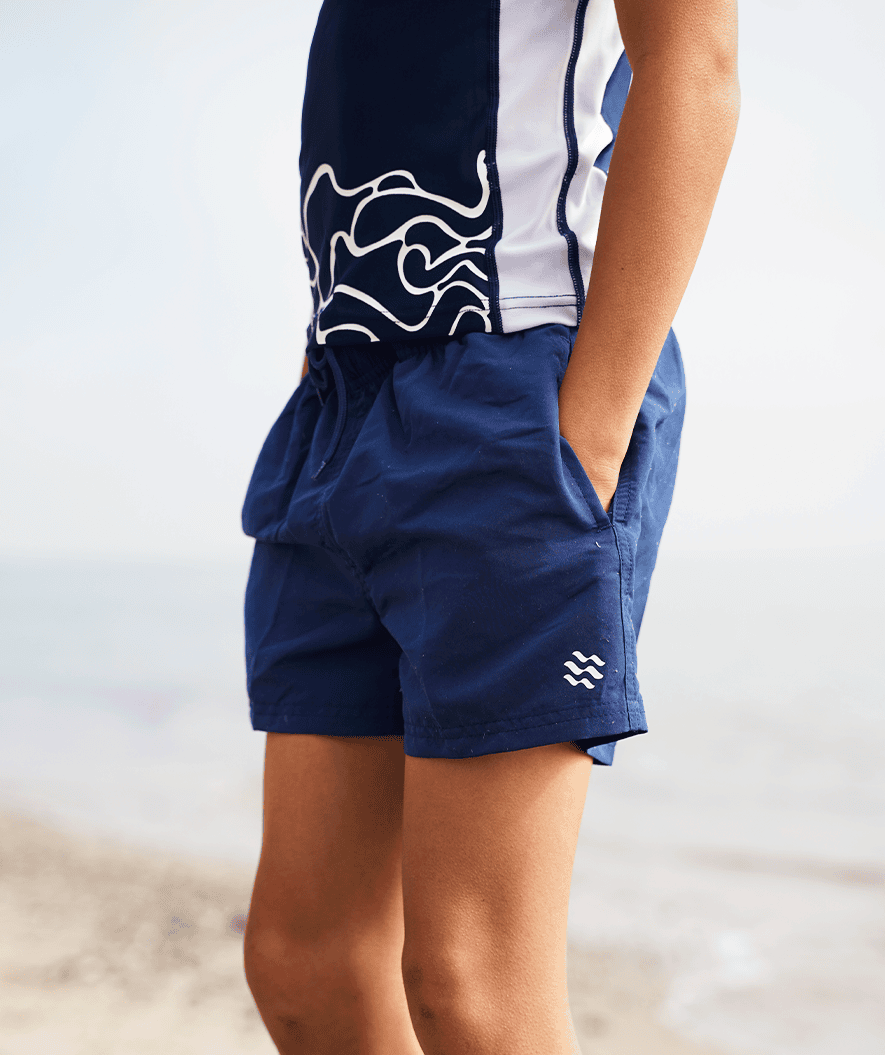 Watery swim shorts for boys - Waverly - Dark blue