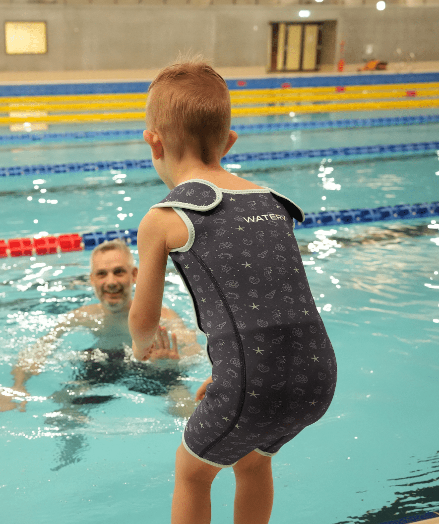 Watery wetsuit for kids - Baia Shorty - Atlantic Turquoise