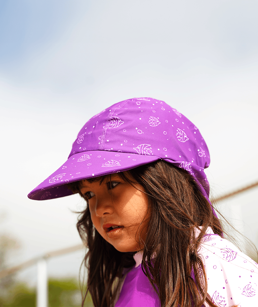 Watery sunhat for kids - Cascade - Purple