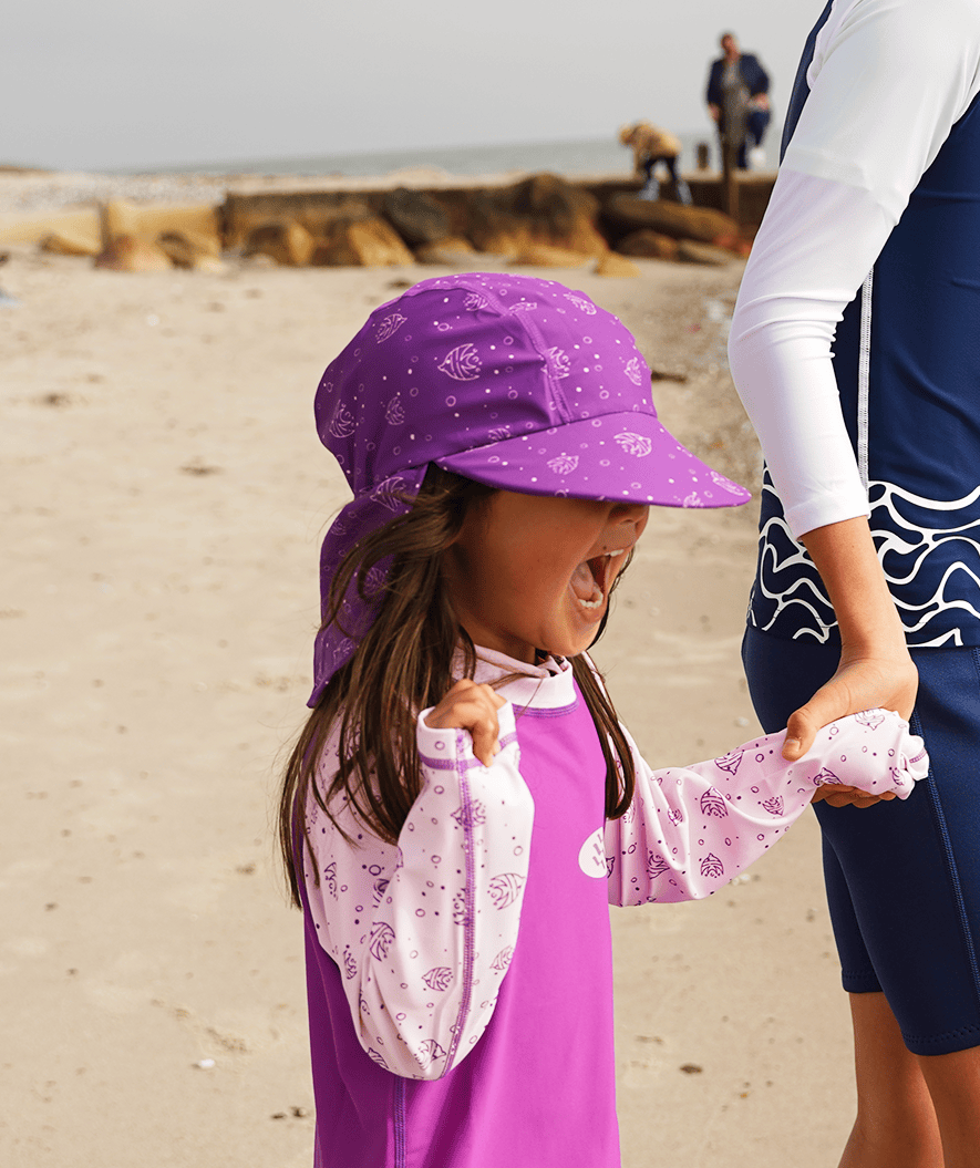 Watery sunhat for kids - Cascade - Purple