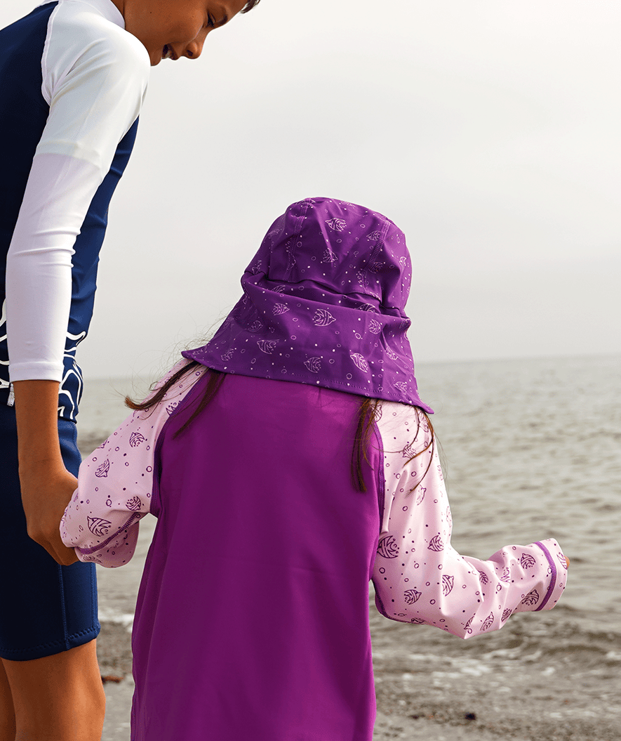 Watery sunhat for kids - Cascade - Purple
