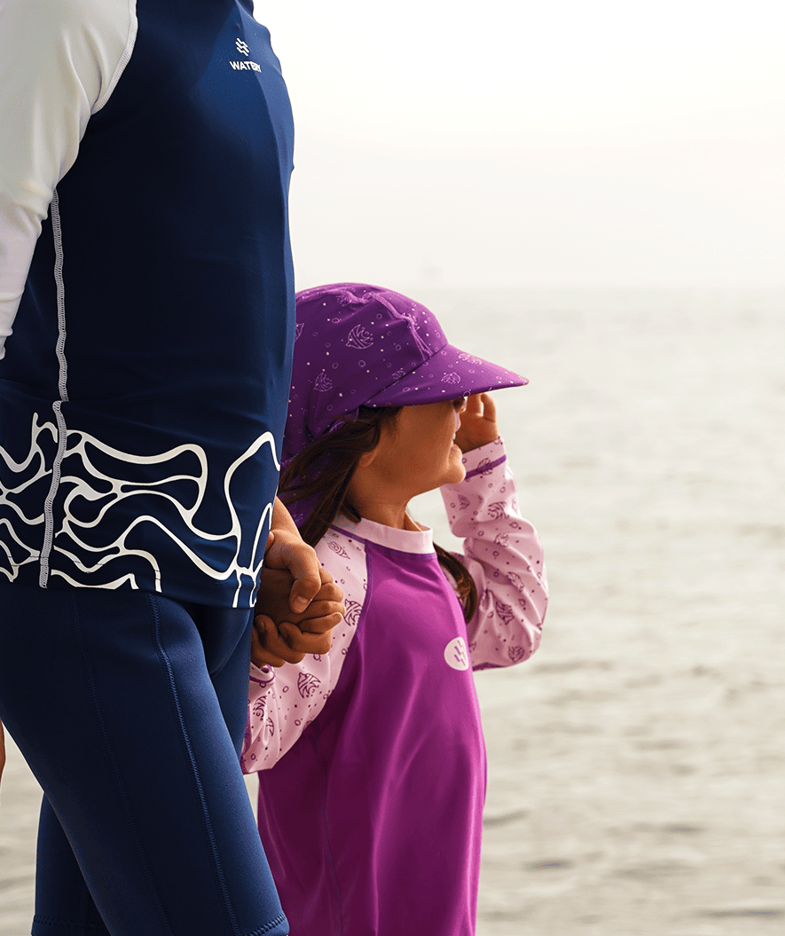 Watery sunhat for kids - Cascade - Purple