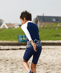 Watery UV shirt for kids - Chilton Long Sleeved Rashguard - Dark blue/white
