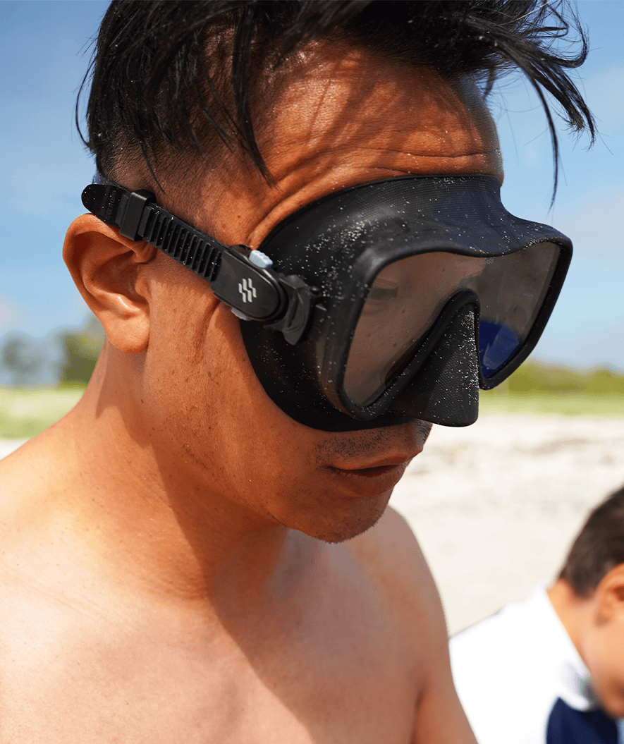 Watery diving mask for adults (from 15 years) - Coast - Black