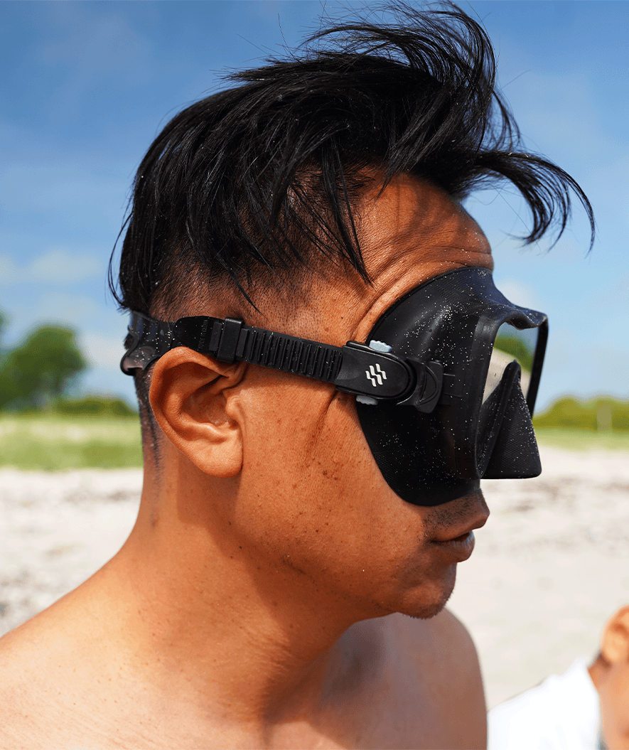 Watery diving mask for adults (from 15 years) - Coast - Black