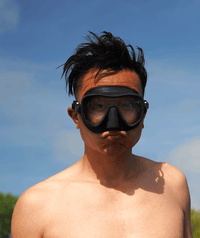 Watery diving mask for adults (from 15 years) - Coast - Black