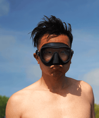 Watery diving mask for adults (from 15 years) - Coast - Black