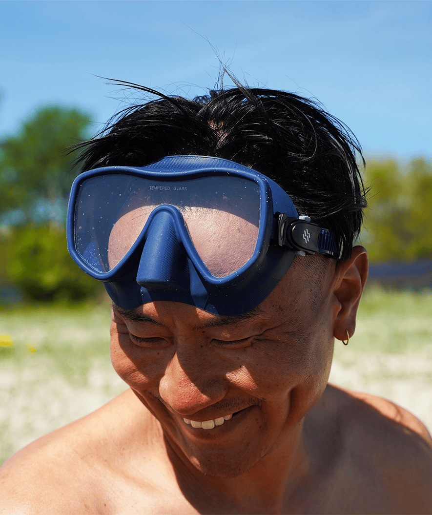 Watery diving mask for adults (from 15 years) - Coast - Red/clear