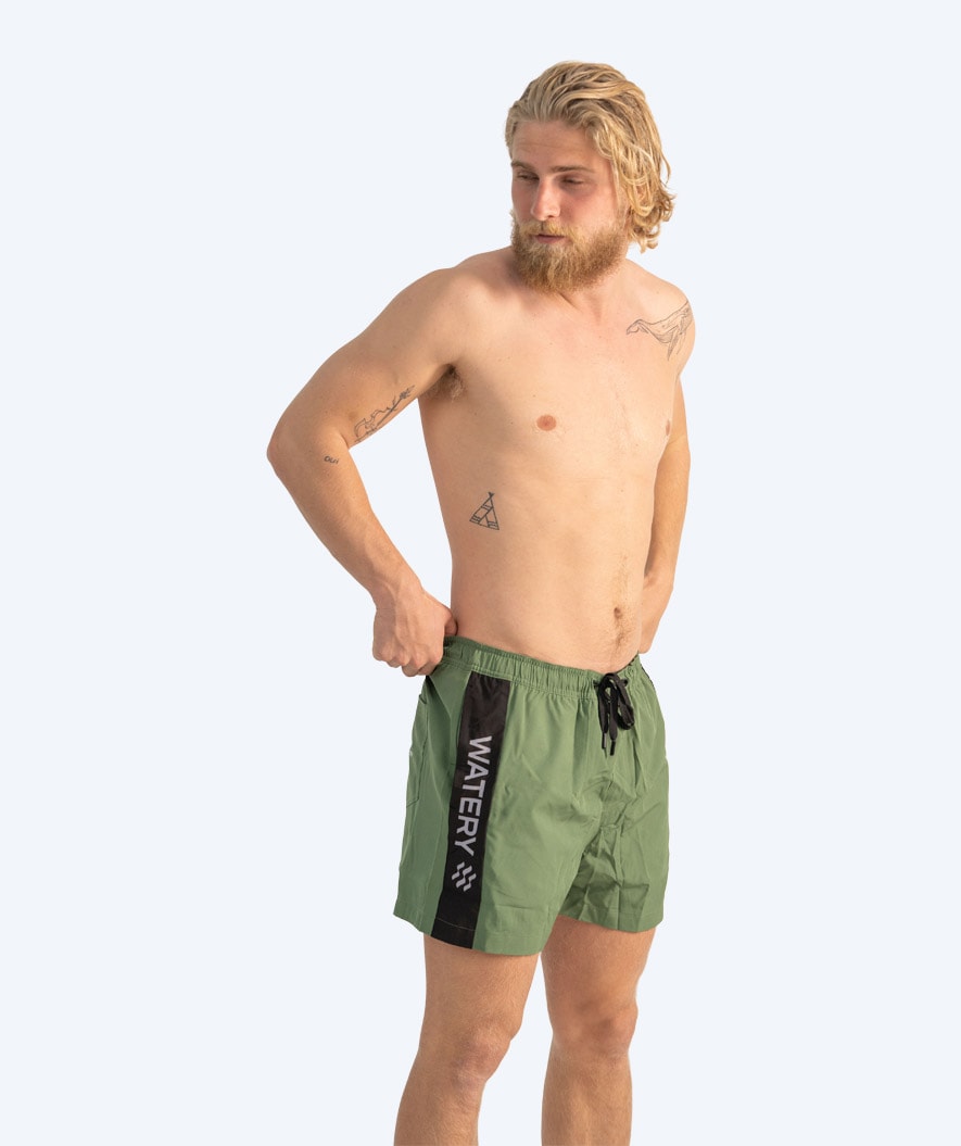 Watery swim shorts for men - Signature Eco - Dust Green